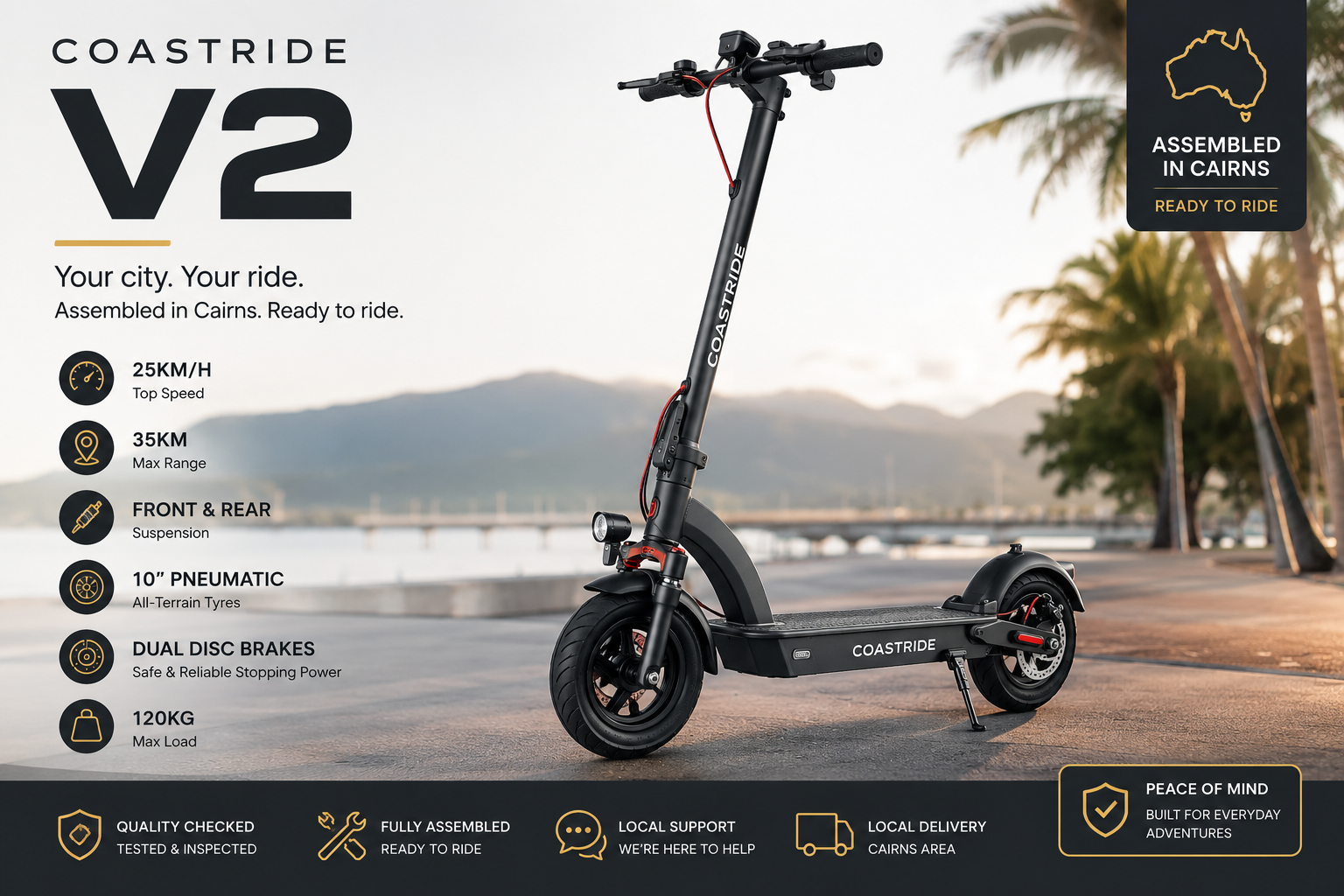 CoastRide V2 Electric Scooter Cairns