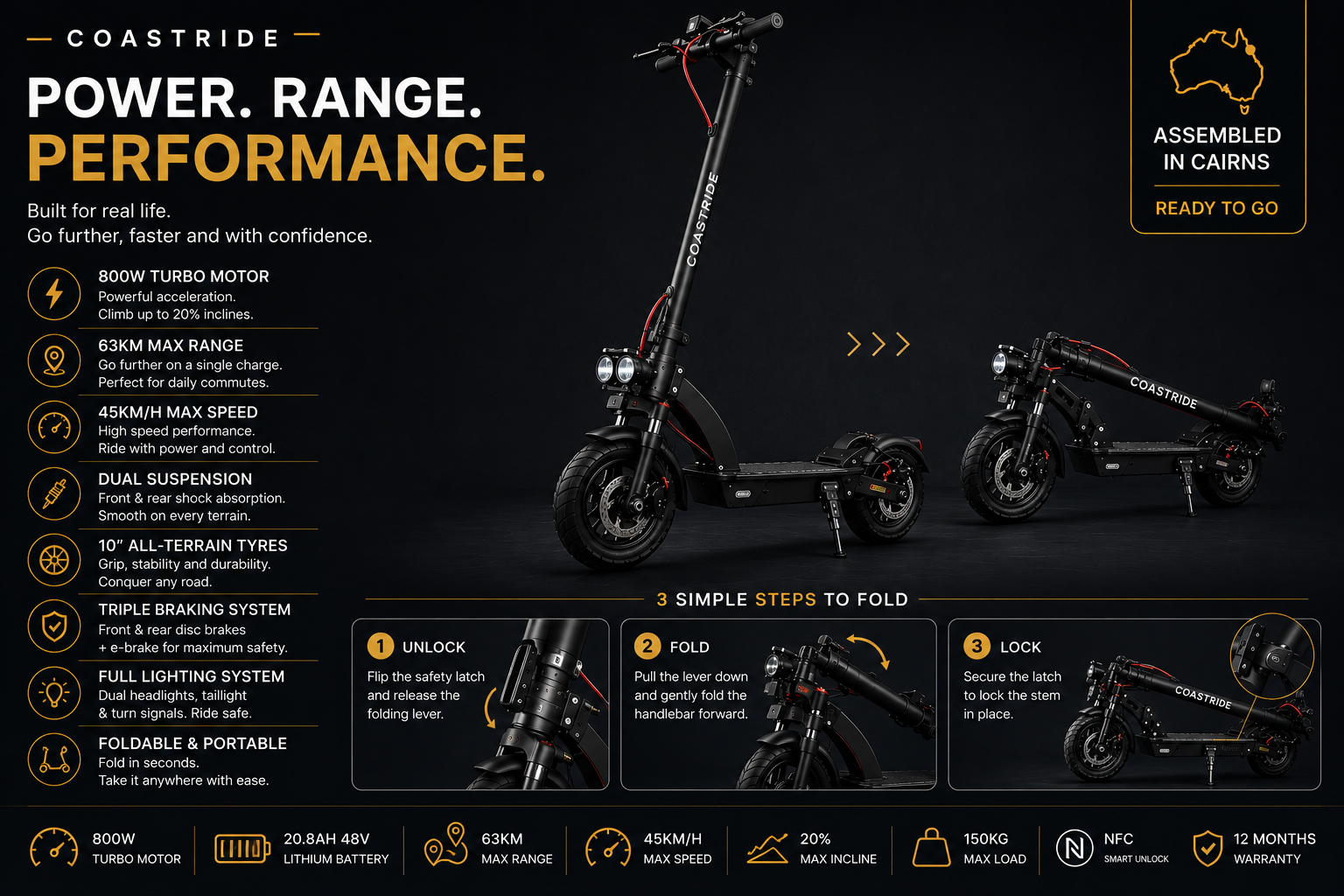 CoastRide Pro Electric Scooter Cairns